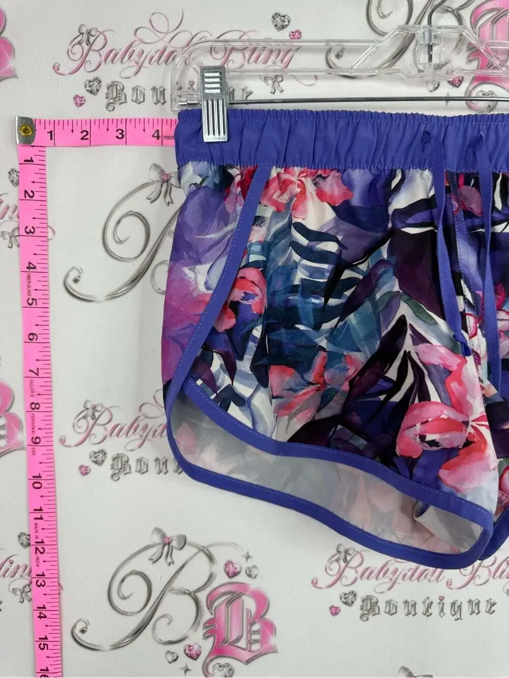 Roxy dry flight shorts Purple Floral Sheer Lounge Shorts